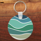 Kleurrijke oceaangolven sleutelhanger (Voorkant)