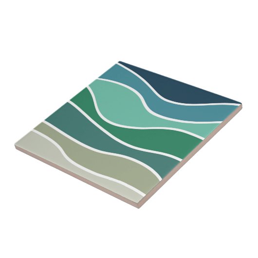 Kleurrijke oceaangolven tegeltje (Zijkant)