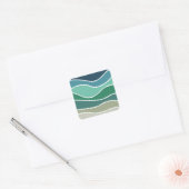 Kleurrijke oceaangolven vierkante sticker (Envelop)