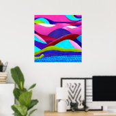 Kleurrijke oceaanheuvels poster (Thuiskantoor)