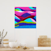 Kleurrijke oceaanheuvels poster (Keuken)