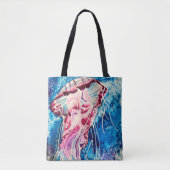 Kleurrijke oceaankunst waterverf tote bag (Voorkant)