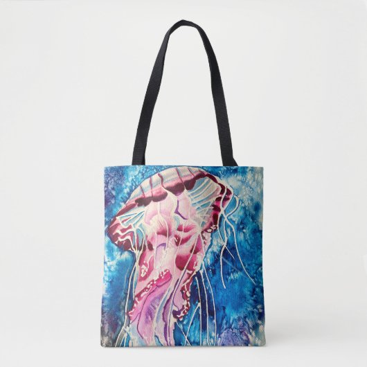 Kleurrijke oceaankunst waterverf tote bag (Voorkant)