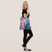 Kleurrijke oceaankunst waterverf tote bag (Op model)