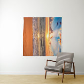 Kleurrijke oceaanstrandzonsopgang met diepe blauwe wandkleed (In Situ (horizontaal))