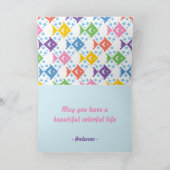 Kleurrijke Ocean Fish Pattern Gevouwen Wenskaart Kaart (Binnen)