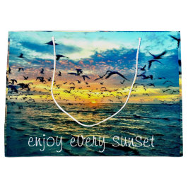 Kleurrijke Ocean Sunset Print Groot Cadeauzakje