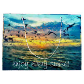 Kleurrijke Ocean Sunset Print Groot Cadeauzakje (Achterkant)