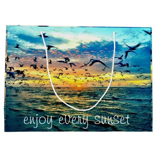 Kleurrijke Ocean Sunset Print Groot Cadeauzakje (Achterkant)