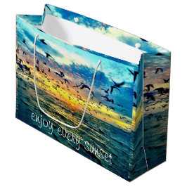 Kleurrijke Ocean Sunset Print Groot Cadeauzakje