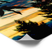 Kleurrijke ochtendzonsopgang in de Pacific Northwe Poster (Hoek)