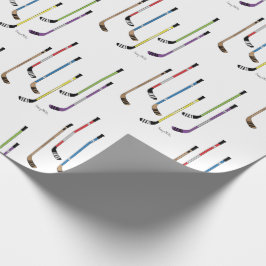 Kleurrijke ockey-sticks cadeaupapier
