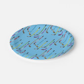 Kleurrijke ockey-sticks en Puck Papieren Bordje (Gekanteld)