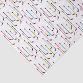 Kleurrijke ockey-sticks en Puck Tissuepapier (Detail)