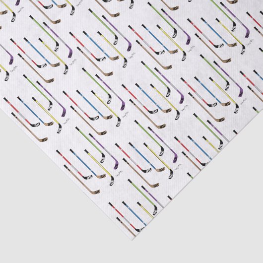 Kleurrijke ockey-sticks en Puck Tissuepapier (Detail)