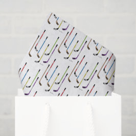 Kleurrijke ockey-sticks en Puck Tissuepapier