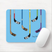 Kleurrijke ockey-sticks muismat (Met muis)