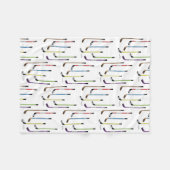 Kleurrijke ockey Sticks Rink Fleece Deken (Voorkant (Horizontaal))