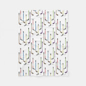 Kleurrijke ockey Sticks Rink Fleece Deken (Voorkant)