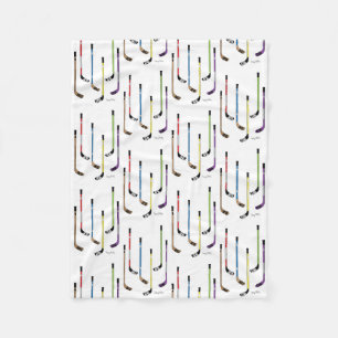 Kleurrijke ockey Sticks Rink Fleece Deken