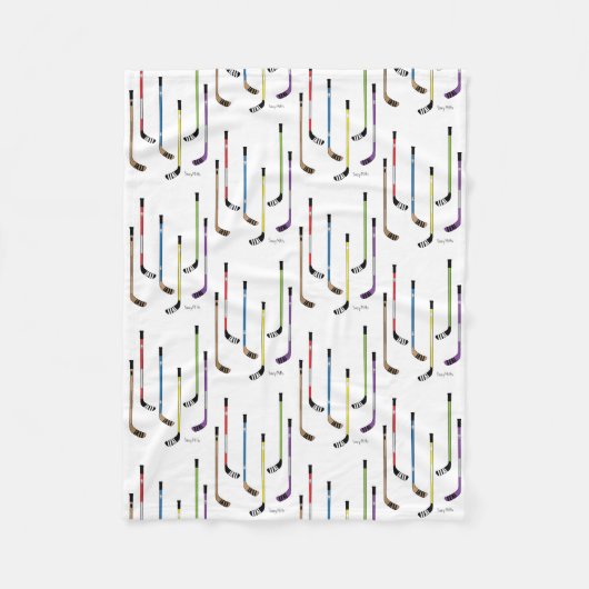 Kleurrijke ockey Sticks Rink Fleece Deken (Voorkant)