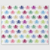 Kleurrijke octopus cadeaupapier (Vlak)