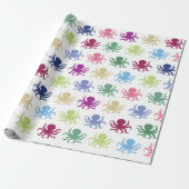 Kleurrijke octopus cadeaupapier (Uitgerold)