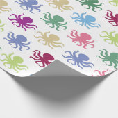 Kleurrijke octopus cadeaupapier (Hoek)