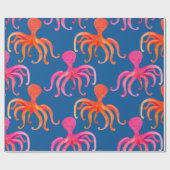 Kleurrijke octopus naadloos patroon cadeaupapier (Vlak)