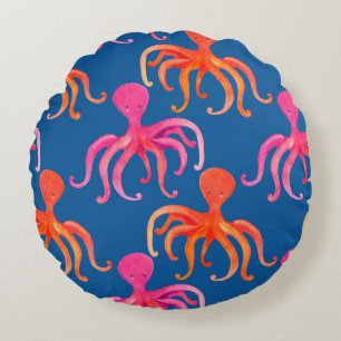 Kleurrijke octopus naadloos patroon rond kussen
