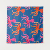 Kleurrijke octopus naadloos patroon wandkleed (Voorkant (horizontaal))