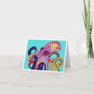 Kleurrijke octopus notecard notitiekaartje