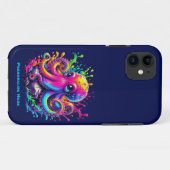 Kleurrijke Octopus Splash Case-Mate iPhone Case (Achterkant (horizontaal))