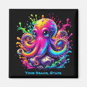 Kleurrijke Octopus Splash Magneet (Voorkant)
