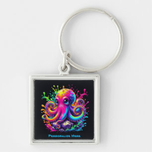 Kleurrijke Octopus Splash Sleutelhanger