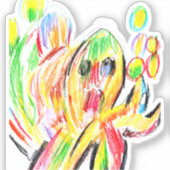 Kleurrijke octopus  sticker (Voorkant)
