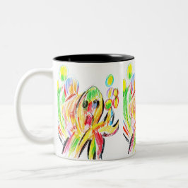Kleurrijke octopus tweekleurige koffiemok