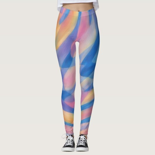 Kleurrijke oefening joggen Leggings (Voorkant)