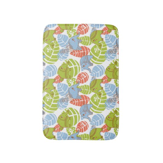 Kleurrijke Oerwoud Elephants Badmat (Voorkant Verticaal)