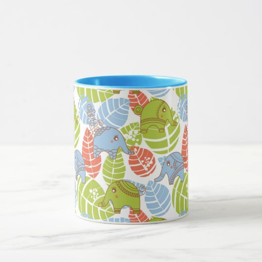 Kleurrijke Oerwoud Elephants Mok (Midden)
