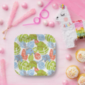 Kleurrijke Oerwoud Elephants Papieren Bordje (Feest)