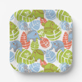 Kleurrijke Oerwoud Elephants Papieren Bordje (Voorkant)