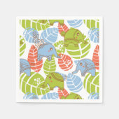 Kleurrijke Oerwoud Elephants Servet (Voorkant)