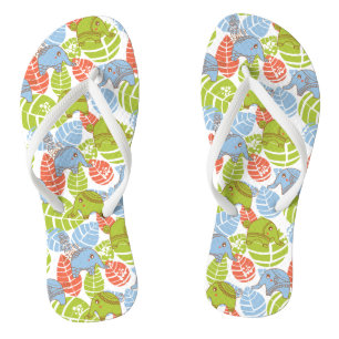 Kleurrijke Oerwoud Elephants Teenslippers