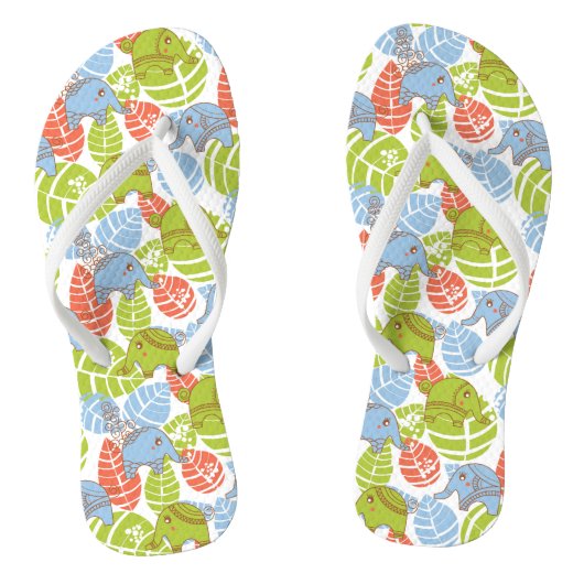 Kleurrijke Oerwoud Elephants Teenslippers (Voetbed)