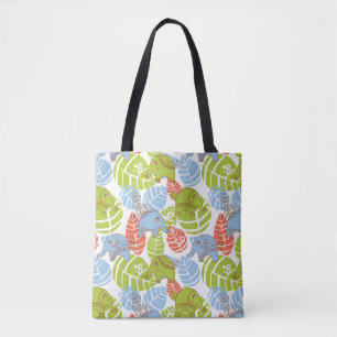 Kleurrijke Oerwoud Elephants Tote Bag