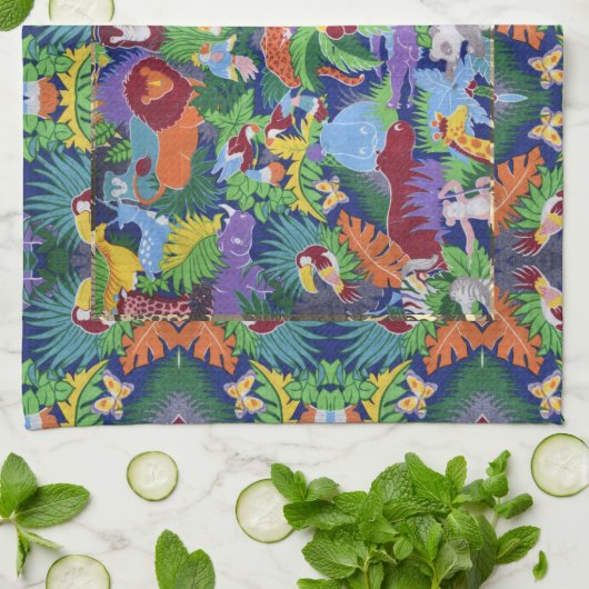 Kleurrijke Oerwouden Dieren Thea Towel Theedoek (Gevouwen)