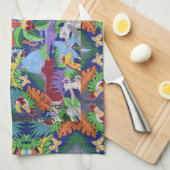 Kleurrijke Oerwouden Dieren Thea Towel Theedoek (Quarter Fold)