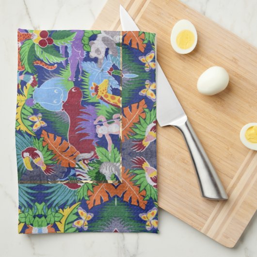 Kleurrijke Oerwouden Dieren Thea Towel Theedoek (Quarter Fold)