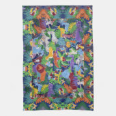 Kleurrijke Oerwouden Dieren Thea Towel Theedoek (Verticaal)